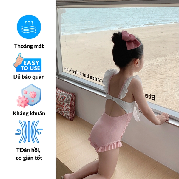 Đồ bơi mẹ và bé gái phối nơ Tuvada - BLN07