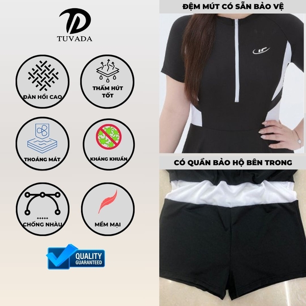 Đồ bơi nữ 1 mảnh bigsize đến 80kg hack dáng Tuvada - BBS21