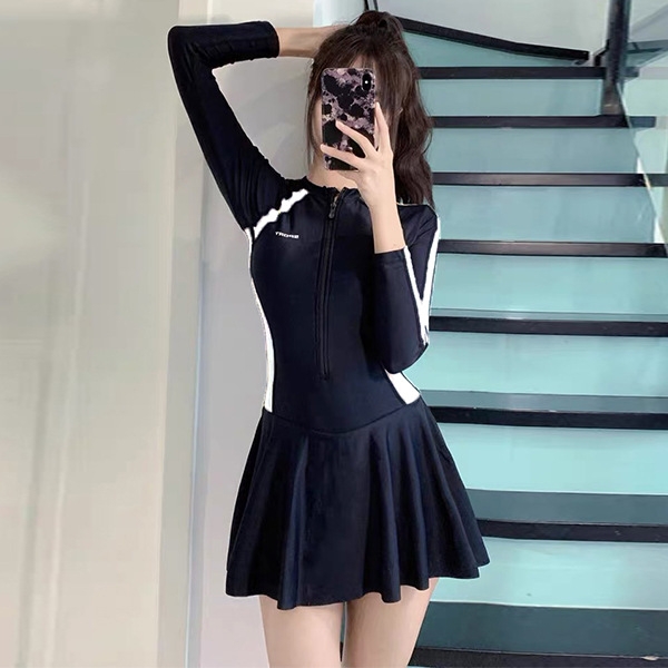 Đồ bơi nữ 1 mảnh dài tay kín đáo có bigsize Tuvada - BBS91