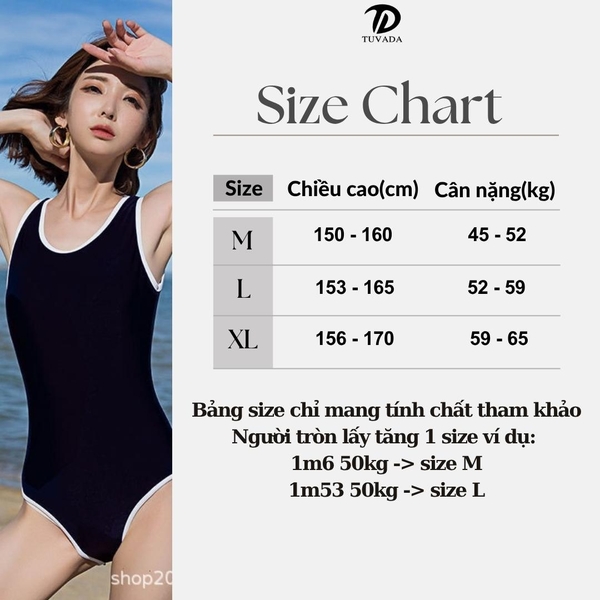 Đồ bơi nữ 1 mảnh kín đáo basic Tuvada - BLT06