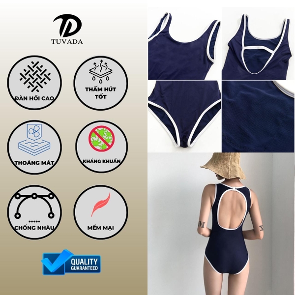 Đồ bơi nữ 1 mảnh kín đáo basic Tuvada - BLT06