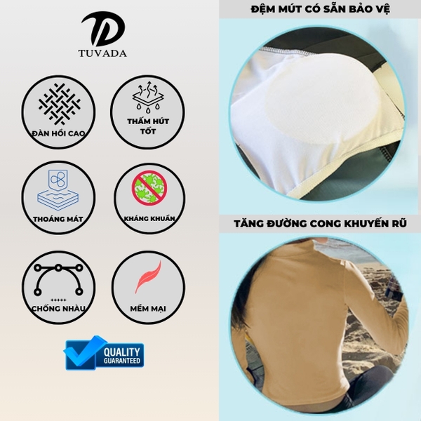 Đồ bơi nữ 2 mảnh dáng đồ lặn kín đáo hack dáng Tuvada - BDL126