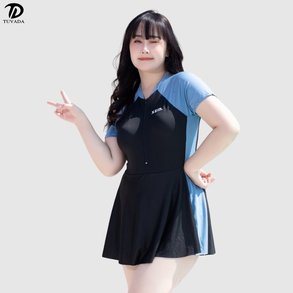 Đồ bơi nữ bigsize 1 mảnh đến 80kg có sẵn đệm mút Tuvada - BVB41