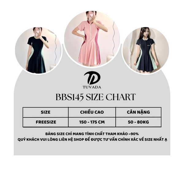 Đồ bơi nữ bigsize basic che bụng hack dáng Tuvada - BBS145