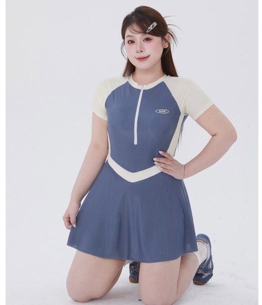 Đồ bơi nữ bigsize liền thân có sẵn đệm mút bảo hộ Tuvada - BBS22