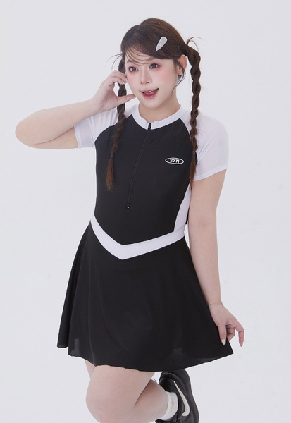 Đồ bơi nữ bigsize liền thân có sẵn đệm mút bảo hộ Tuvada - BBS22