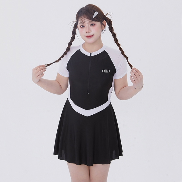 Đồ bơi nữ bigsize liền thân có sẵn đệm mút bảo hộ Tuvada - BBS22