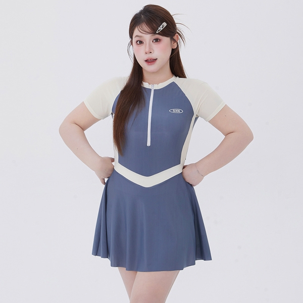 Đồ bơi nữ bigsize liền thân có sẵn đệm mút bảo hộ Tuvada - BBS22