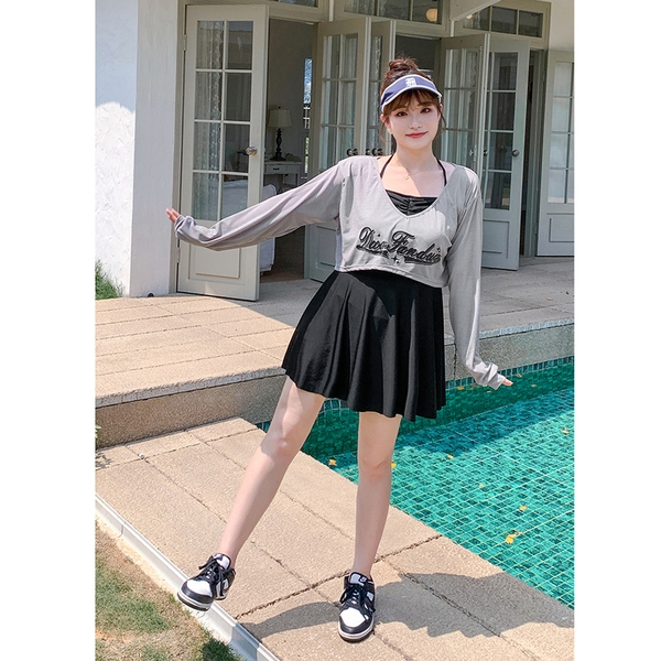 Đồ bơi nữ kèm áo choàng chống nắng bigsize Tuvada - BBS93