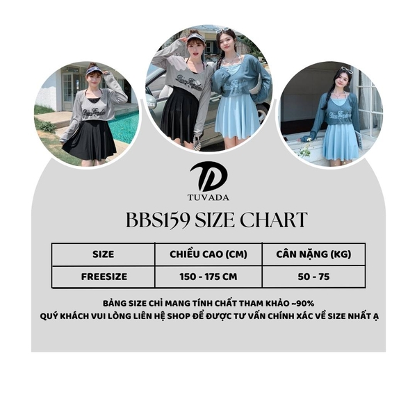 Đồ bơi nữ kèm áo choàng chống nắng bigsize Tuvada - BBS93