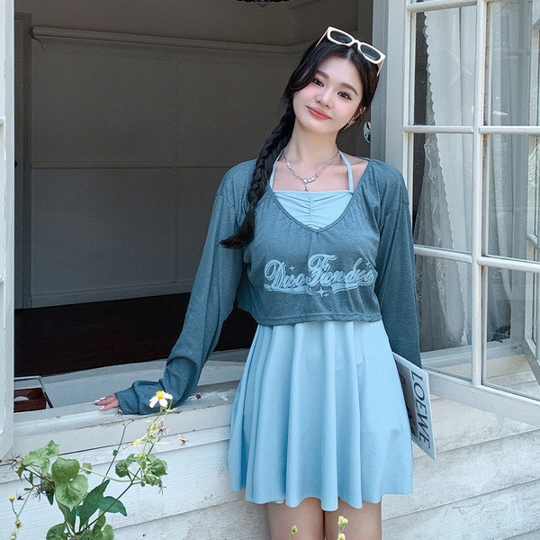 Đồ bơi nữ kèm áo choàng chống nắng bigsize Tuvada - BBS93