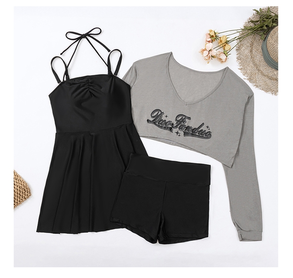 Đồ bơi nữ kèm áo choàng chống nắng bigsize Tuvada - BBS93