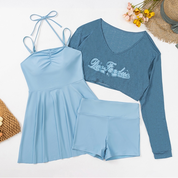 Đồ bơi nữ kèm áo choàng chống nắng bigsize Tuvada - BBS93