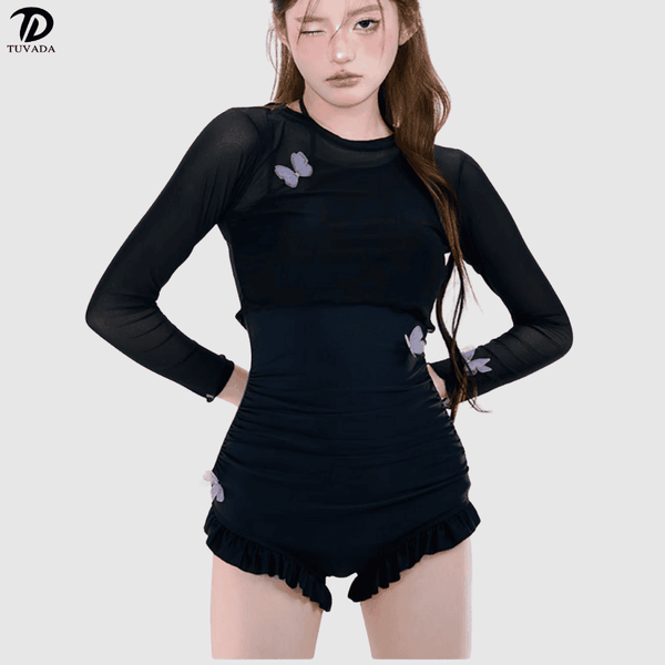 Đồ bơi nữ kèm áo choàng đi biển chống nắng kín đáo Tuvada - BLB151