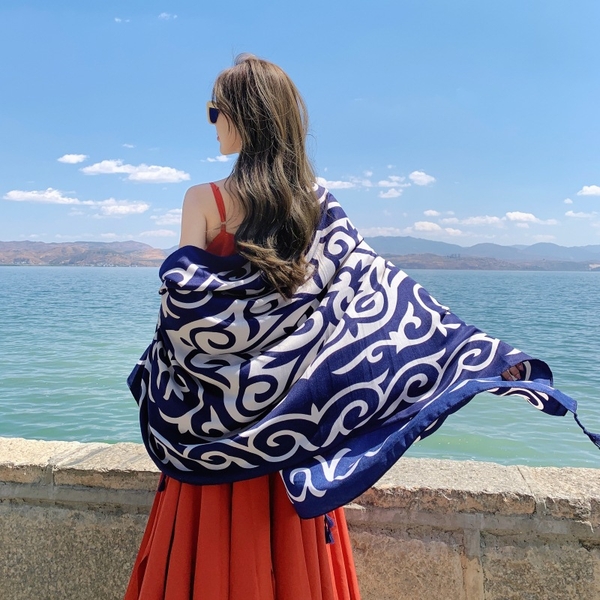 Khăn choàng đi biển Boho chống nắng nhiều màu Tuvada - KBH106
