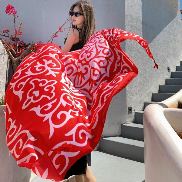 Khăn choàng đi biển Boho chống nắng nhiều màu Tuvada - KBH106