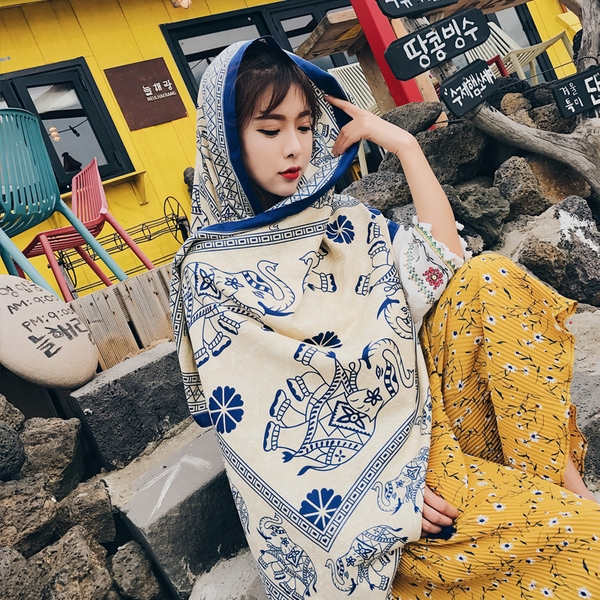 Khăn choàng đi biển Boho chống nắng nhiều màu Tuvada - KBH106