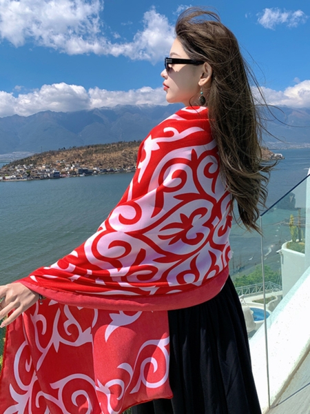 Khăn choàng đi biển Boho chống nắng nhiều màu Tuvada - KBH106