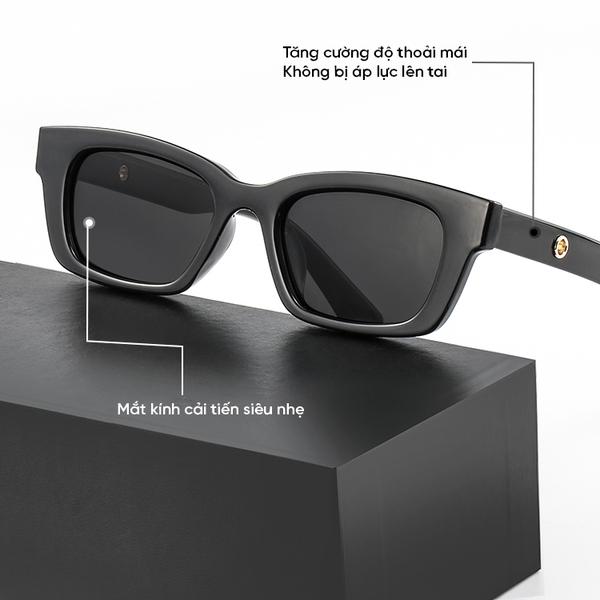 Kính mắt thời trang gọng nhựa mắt vuông -KMV30