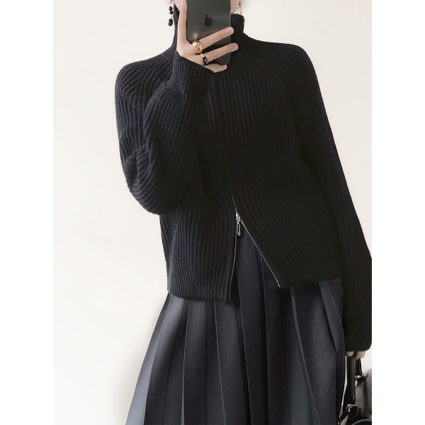 Áo khoác cardigan khóa kéo 2 đầu dáng oversize Tuvada - AKL134