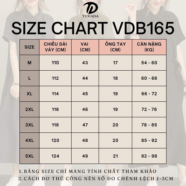 Váy bigsize nữ dáng xuông đến 100kg Tuvada - VDB165