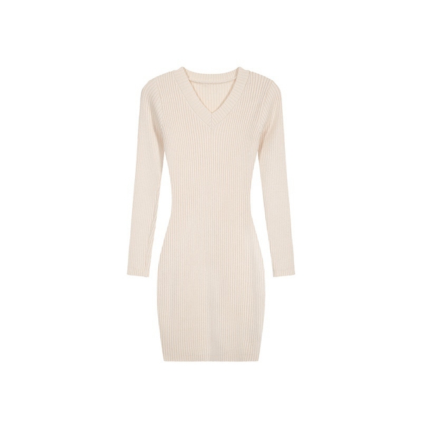 Váy body dáng ngắn dài tay cổ V Tuvada - VLCV89