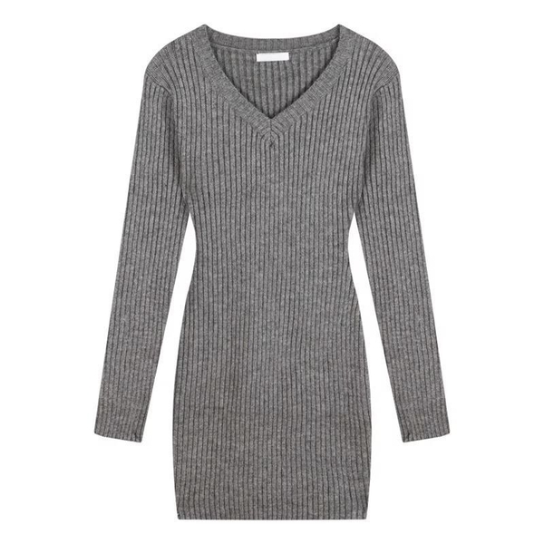 Váy body dáng ngắn dài tay cổ V Tuvada - VLCV89