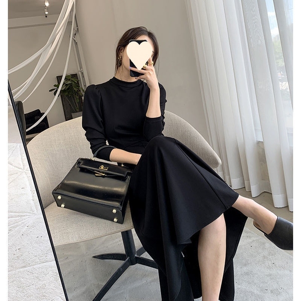 Váy dài dáng xòe tay lửng basic Tuvada - VTL139