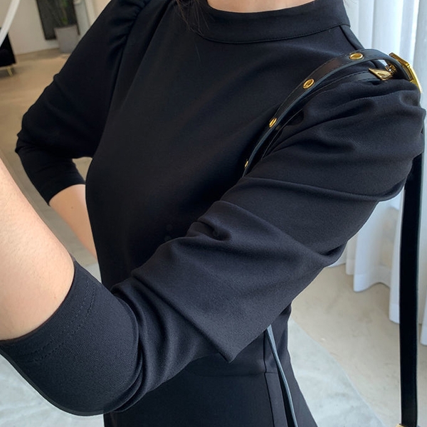 Váy dài dáng xòe tay lửng basic Tuvada - VTL139