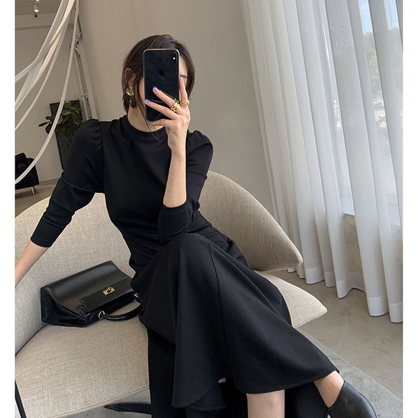 Váy dài dáng xòe tay lửng basic Tuvada - VTL139