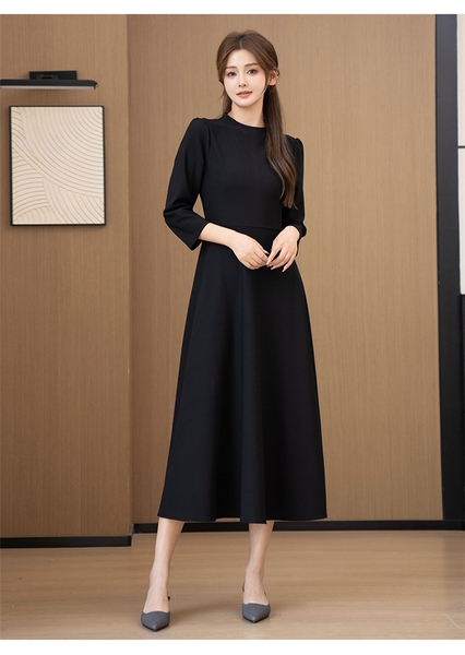 Váy dài dáng xòe tay lửng basic Tuvada - VTL139