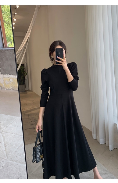 Váy dài dáng xòe tay lửng basic Tuvada - VTL139