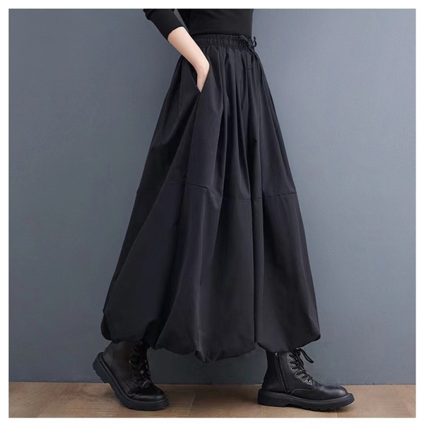 Chân váy dài dáng phồng có bigsize Tuvada, chân vây đen dáng bí bồng bềnh xòe - CVB129