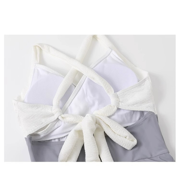 Bikini 1 mảnh phối màu xám ghi  Sound Mind, đồ bơi nữ có đệm mút, đồ đi biển cao cấp - BCL11