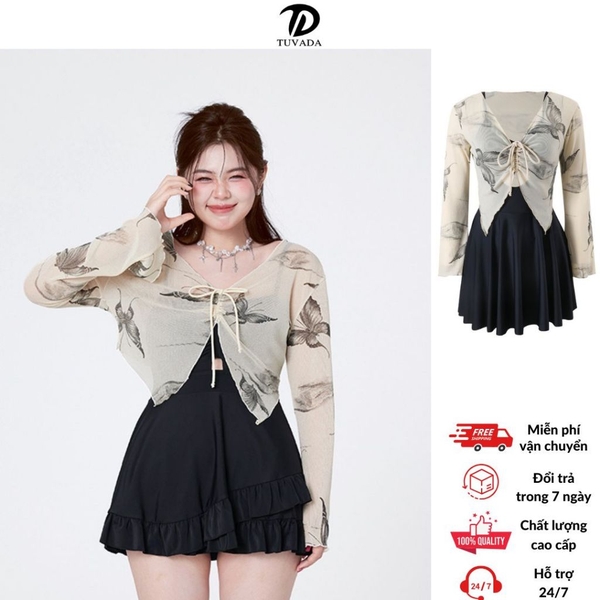 Bikini đi biển bigsize Tuvada tặng kèm áo choàng bikini, đồ bơi nữ bigsize 1 mảnh, set đồ bơi cao cấp - BBB39