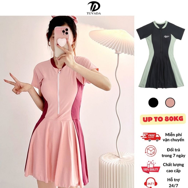 Bikini đi biển Tuvada có bigsize, đồ bơi nữ co giãn tốt, đồ bơi 1 mảnh che bụng hack dáng BBS145