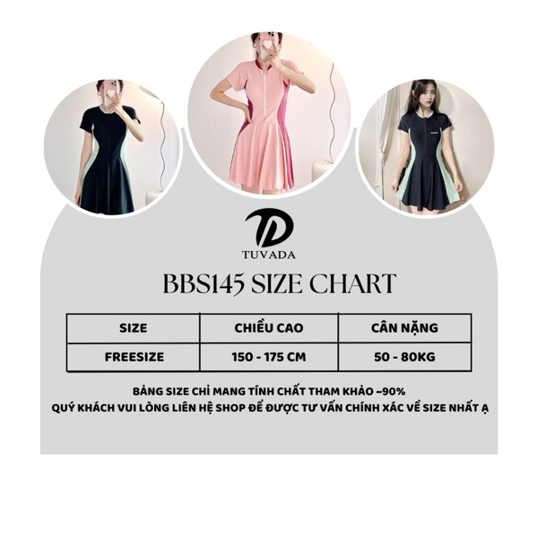 Bikini đi biển Tuvada có bigsize, đồ bơi nữ co giãn tốt, đồ bơi 1 mảnh che bụng hack dáng BBS145