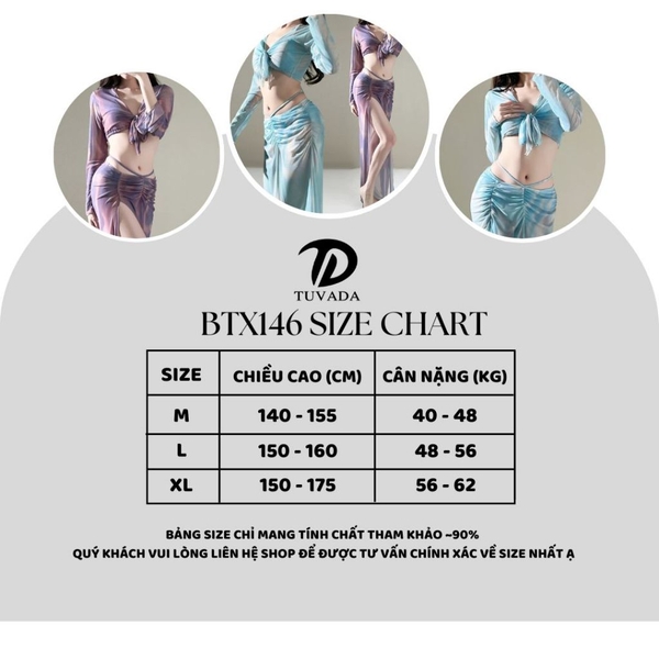 Bikini 4 mảnh đi biển Tuvada, đồ bơi tay dài mặc được nhiều kiểu, đồ đi biển xinh xẻo - BTX146