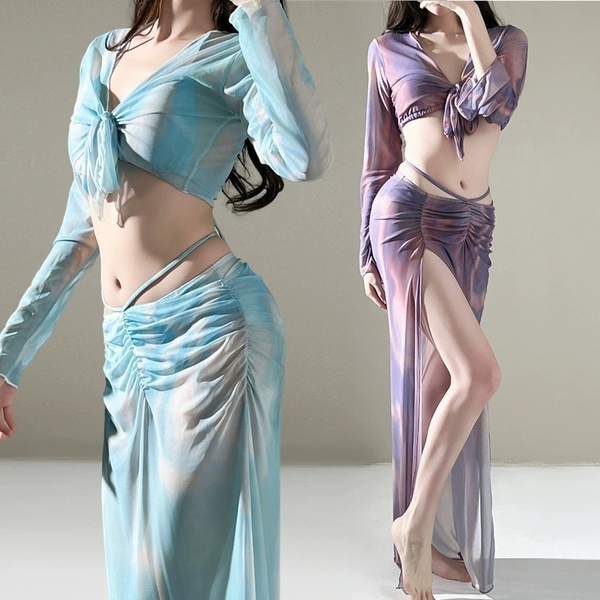Bikini 4 mảnh đi biển Tuvada, đồ bơi tay dài mặc được nhiều kiểu, đồ đi biển xinh xẻo - BTX146
