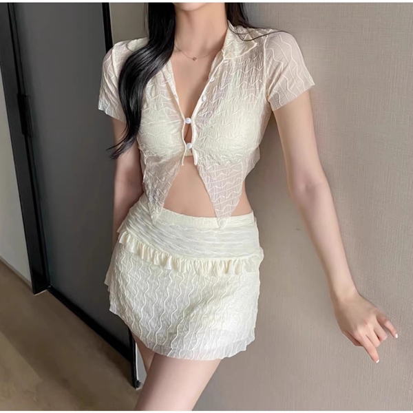Bikini 3 chi tiết thiết kế độc lạ Tuvada, đồ bơi nữ đơn giản basic, đồ đi biển kín đáo - BAB147