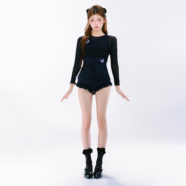 Đồ bơi nữ Tuvada kèm áo choàng đi biển, bikini dài tay chống nắng, swimsuit nữ kín đáo - BLB151