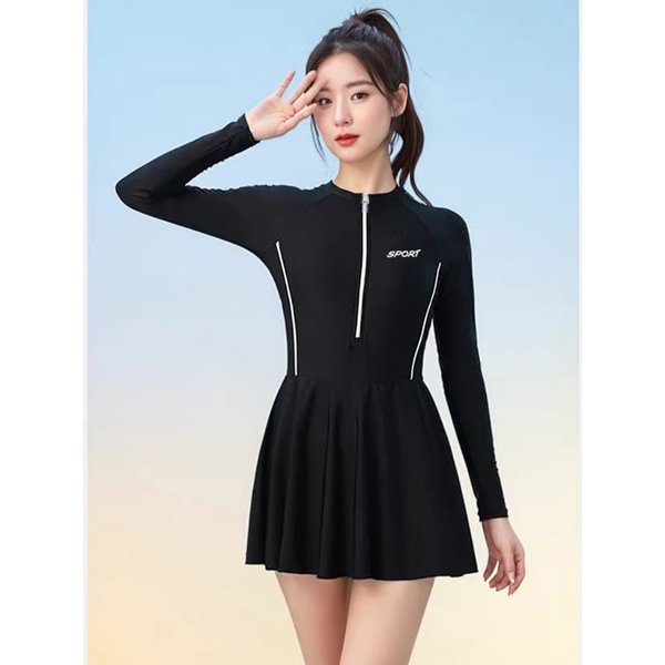 Đồ bơi nữ tay dài bigsize Tuvada, bikini đi biển chống nắng, đồ bơi dạng váy và quần rời - BBS156