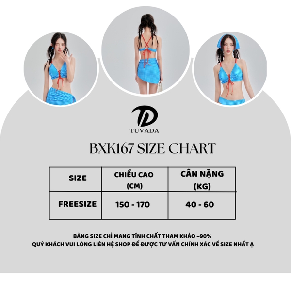 Bikini 2 mảnh Tuvada tặng kèm khăn, set đồ đi biển tôn dáng dễ mặc, đồ bơi nữ 4 chi tiết - BXK167