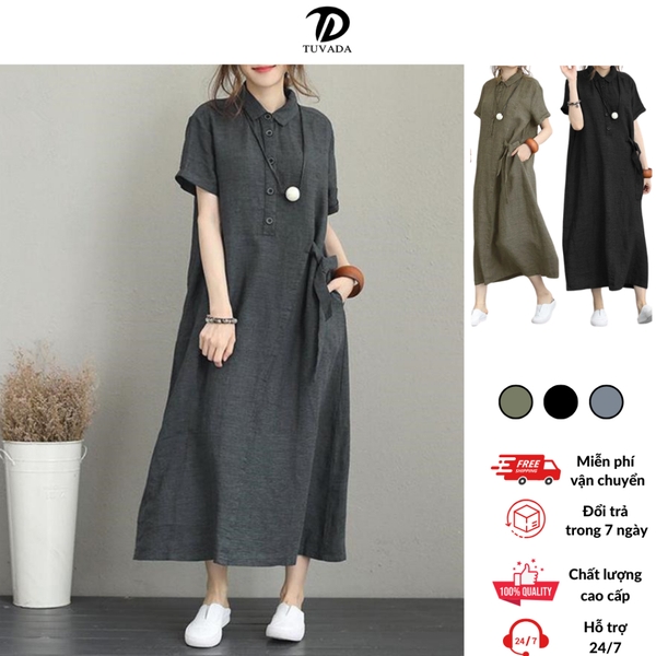 Váy bigsize nữ Tuvada đến 100kg, váy xuông dễ mặc che mọi khuyết điểm, đầm bigsize nữ - VDB165