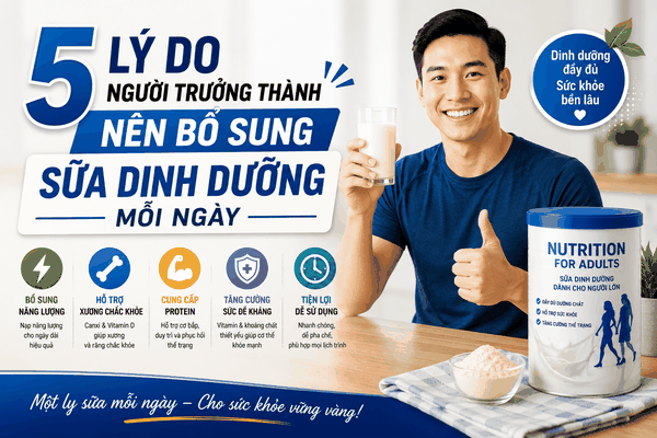 5 Lý Do Người Trưởng Thành Nên Bổ Sung Sữa Dinh Dưỡng Mỗi Ngày