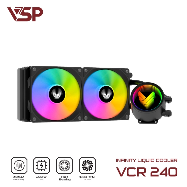 Tản nhiệt nước VSP Infinity Liquid Cooler VCR-240 Đen