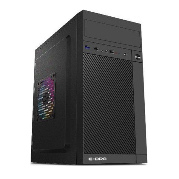 Vỏ Case Edra ECS1104 Mini Tower | Hỗ Trợ Main ITX/Micro-ATX | 2 Fan LED | Kính Cường Lực | USB 3.0