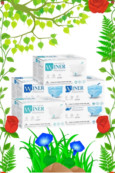 Combo 5H khẩu trang  Winer 4 LỚP- (màu theo yêu cầu của khách: trắng, xanh, xám)