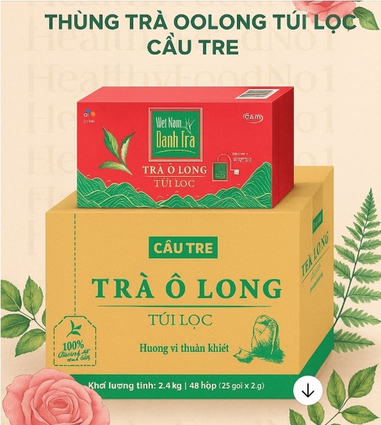 Thùng trà OoLong CJ Cầu Tre- 48 hộp/ thùng