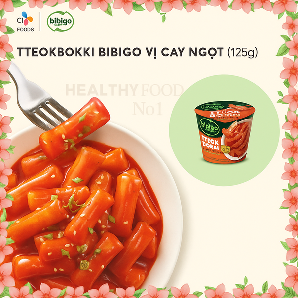 Combo 3 hộp Bánh gạo Tteokbokki đủ vị Phô mai, Cay ngọt & Cay (125g x 3) - Dẻo dai